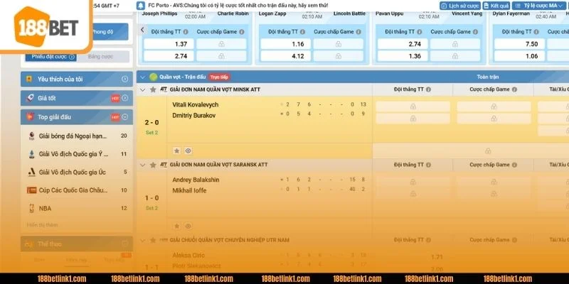 Nhà cái cung cấp kho kèo cá cược Tennis hấp dẫn hàng đầu.